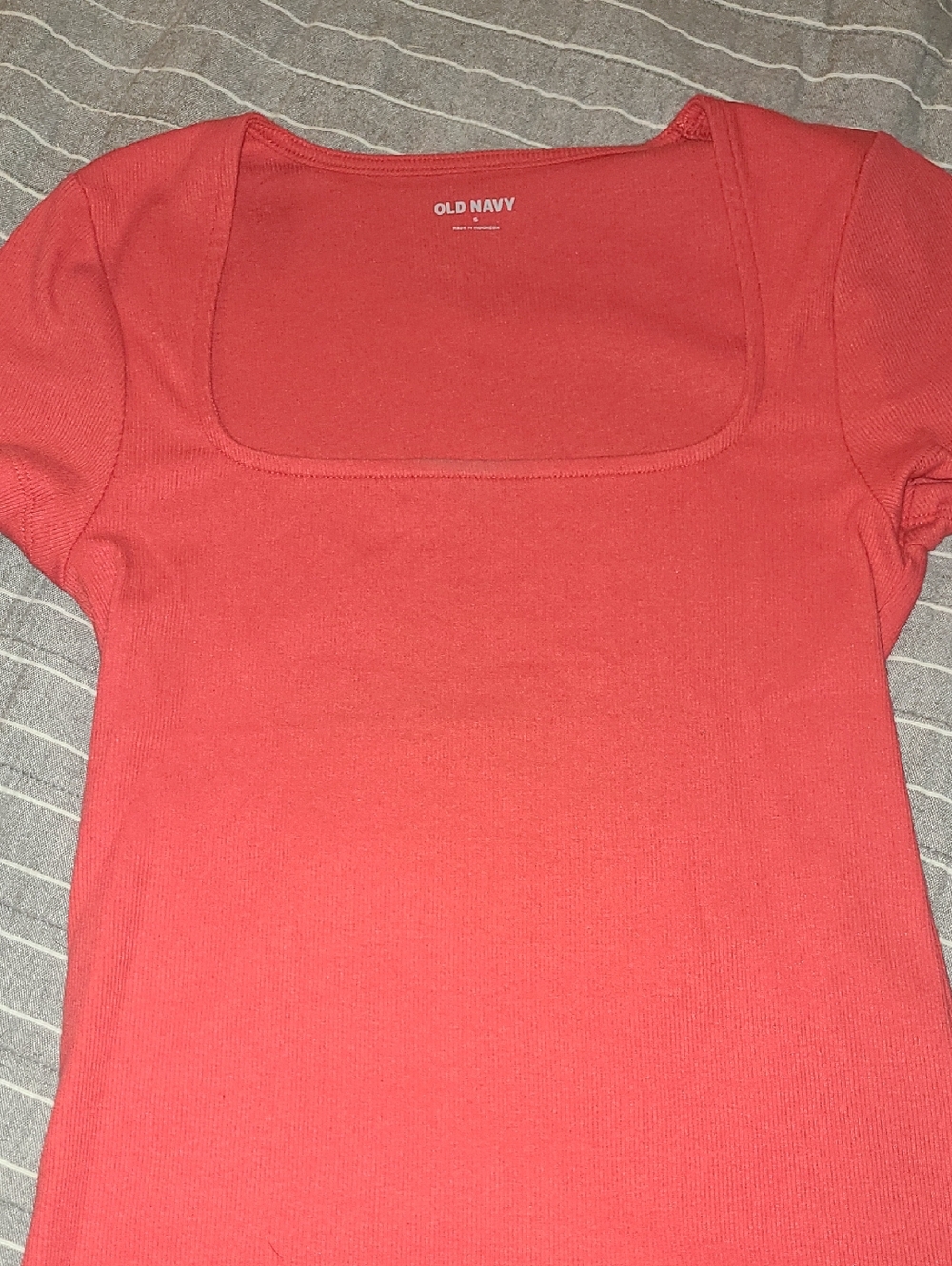 Old Navy Coral Square-Neck Short Sleeve Tee